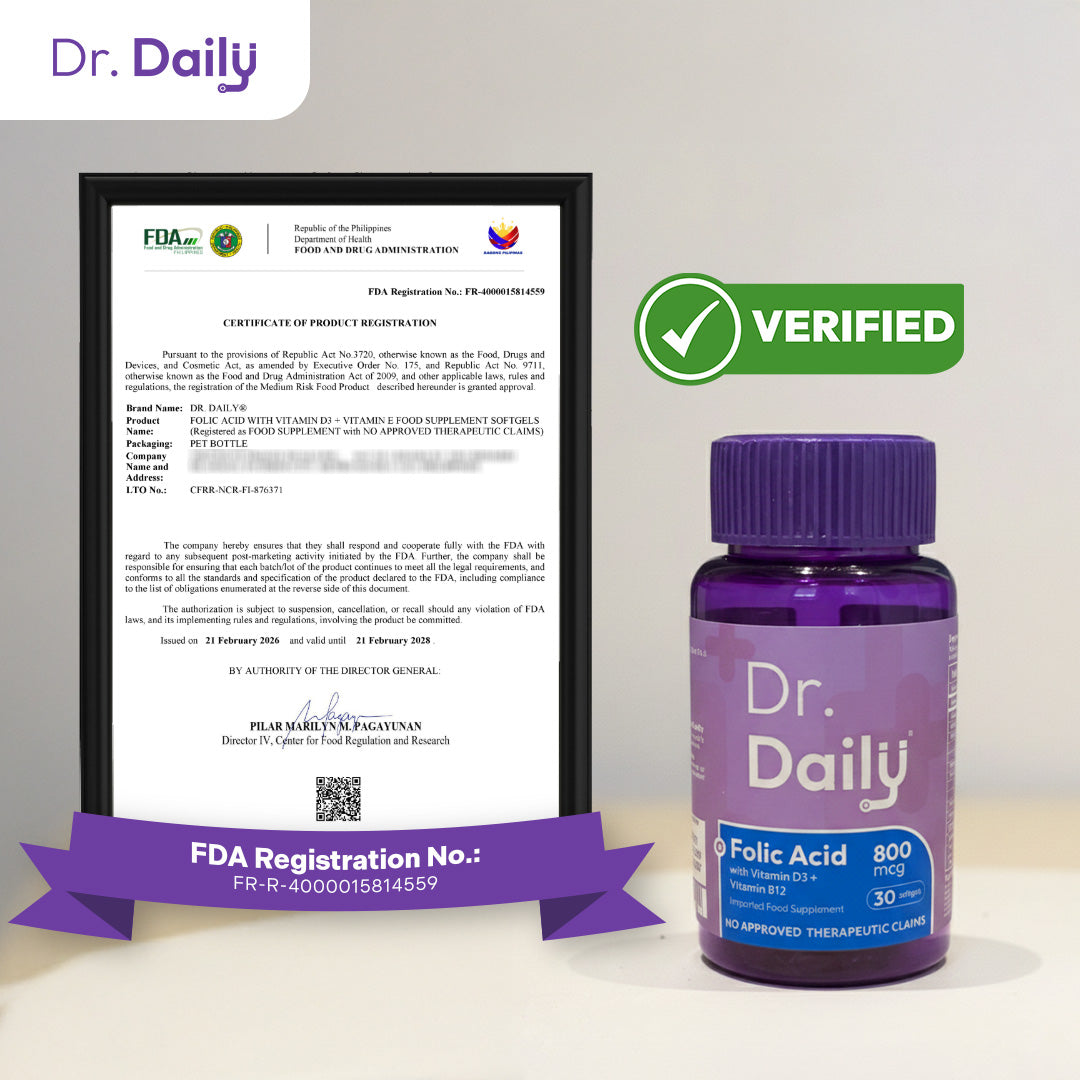 Dr. Daily Folic Acid with Vitamin D3 and Vitamin E